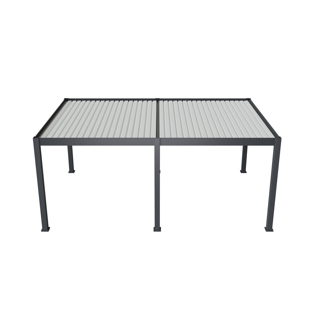 Pergola bioclimatica motorizzata autoportante 4x6 m antracite e bianca