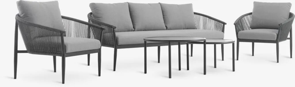 Salotto da giardino HOLMESTRAND 5 posti grigio