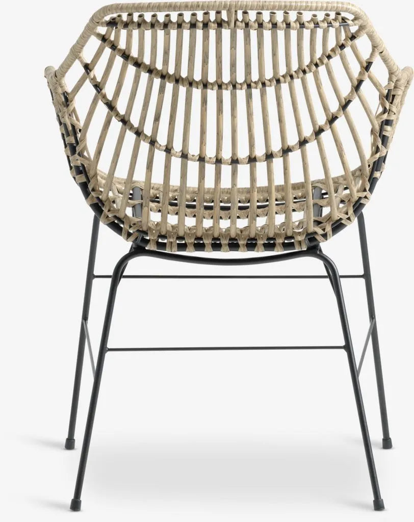 FAUSING Tavolo L220 cm nero + 4 ILDERHUSE Sedie naturale