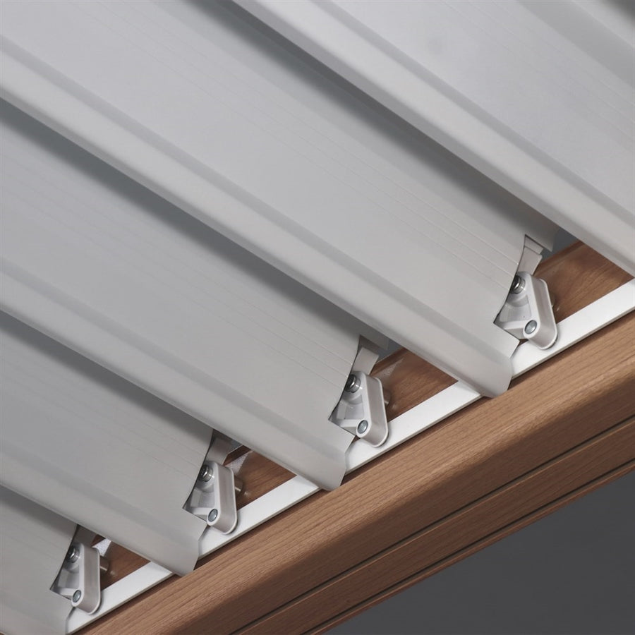 Pergola bioclimatica da esterno 3x3 m in alluminio effetto legno - Alma