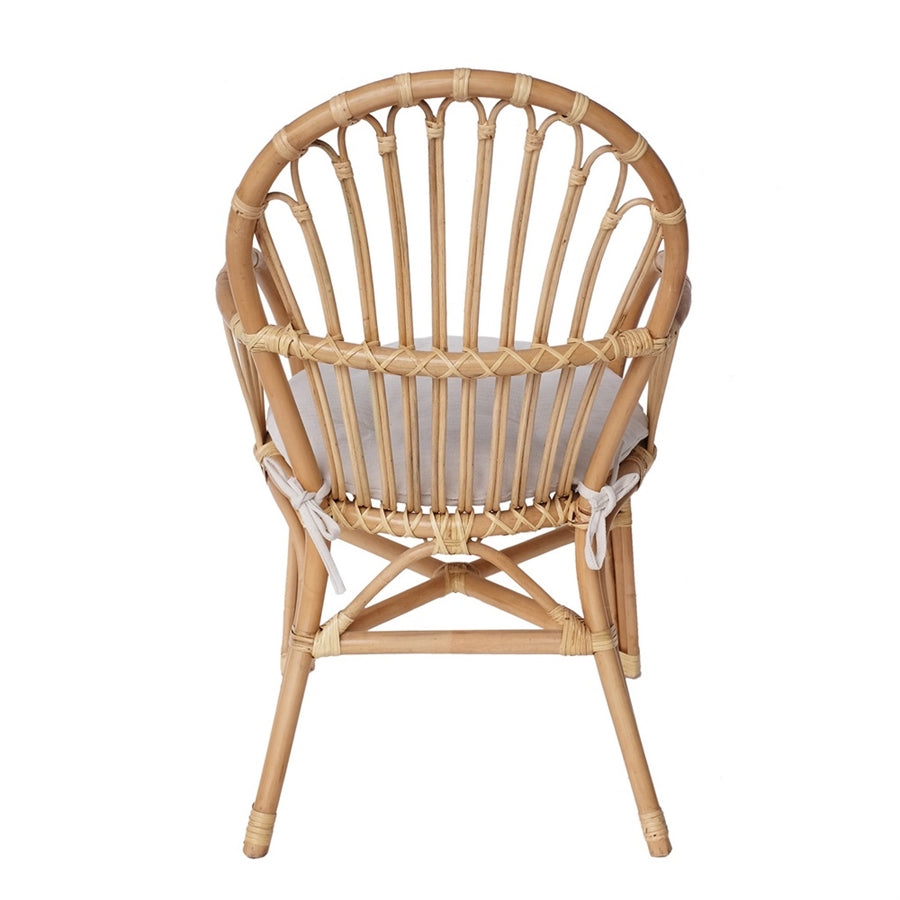 Sedia da giardino in rattan naturale e cuscino 86x61x70 cm - Hadi