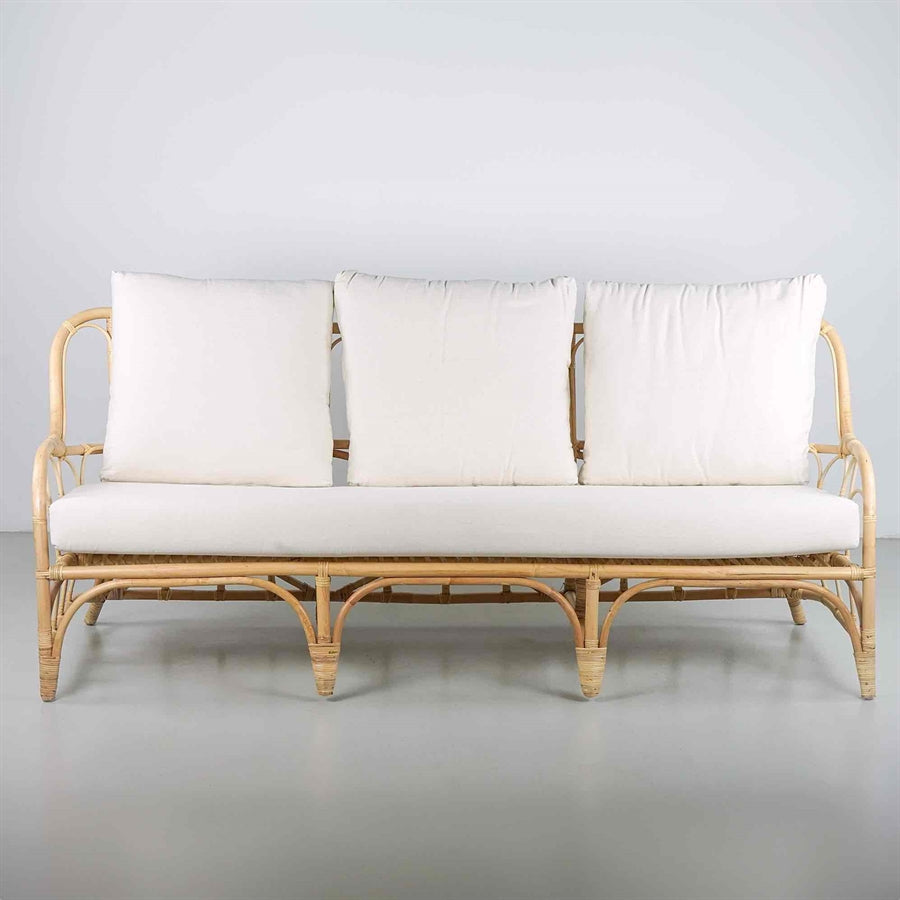Set da giardino in rattan naturale con divano e 2 poltrone - Giuko