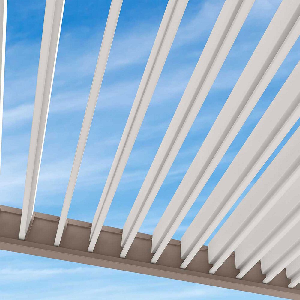 Pergola bioclimatica autoportante 3x4 m in alluminio color tortora