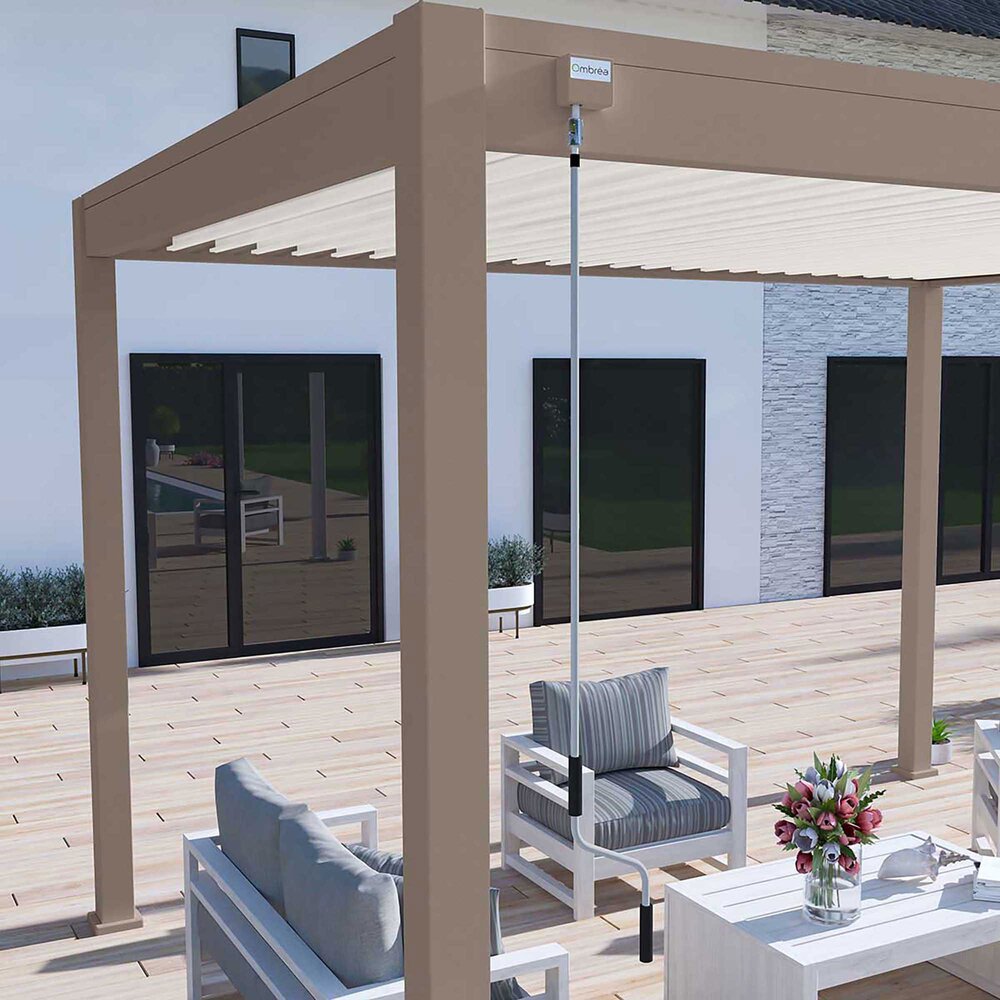 Pergola bioclimatica autoportante 3x4 m in alluminio color tortora