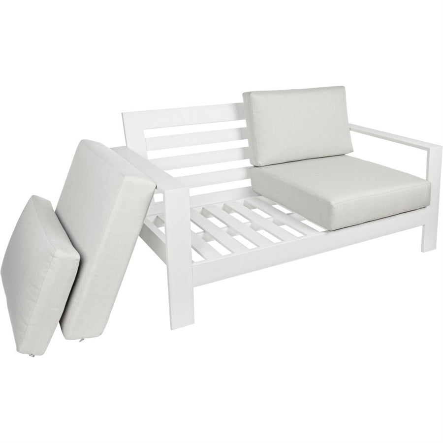 Set da giardino completo Bars in alluminio bianco