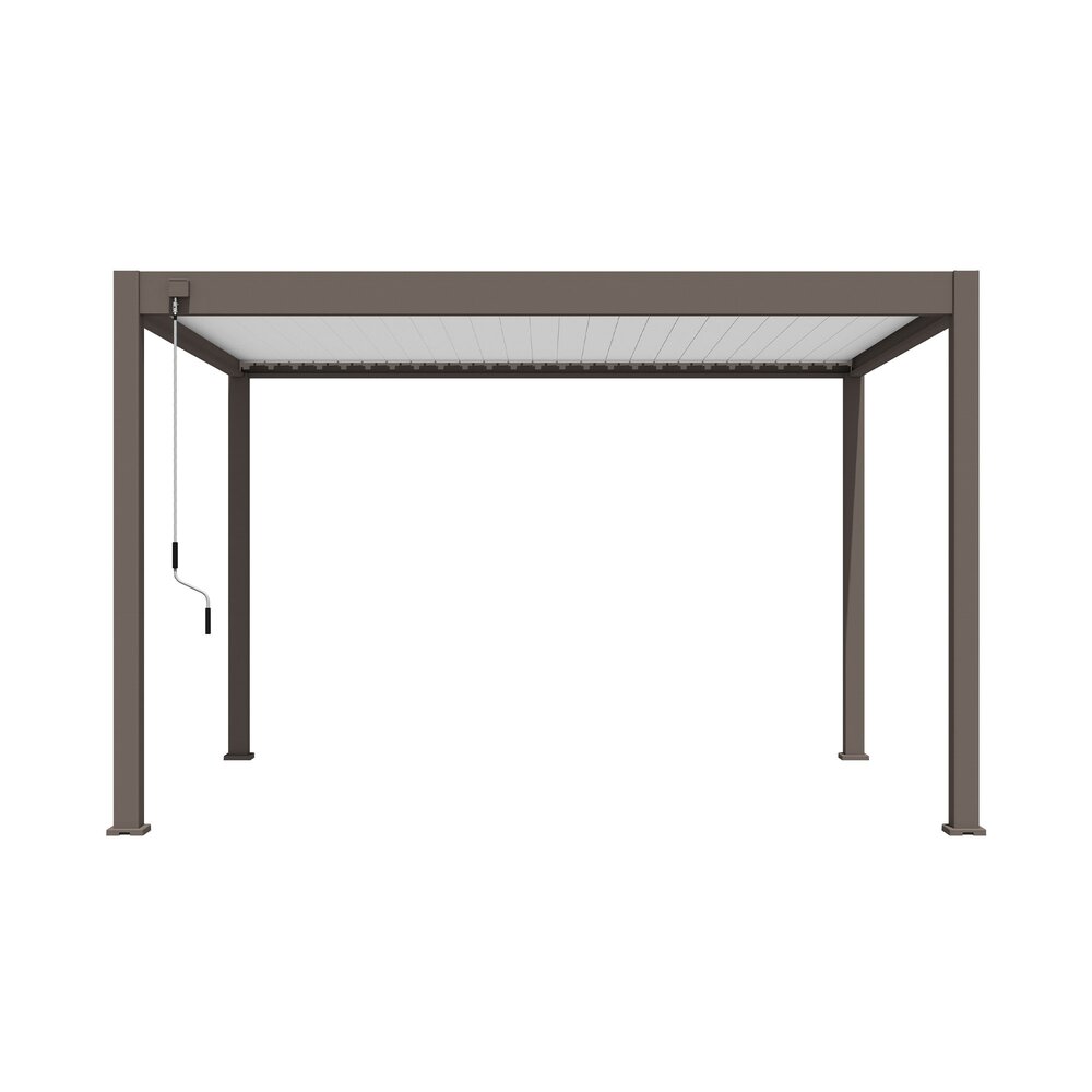 Pergola bioclimatica autoportante 3x4 m in alluminio color tortora