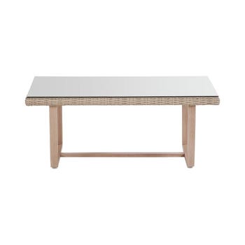 Salotto da giardino per 5 persone beige Medena NATERIAL con cuscini in poliestere bianco