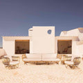 Set 2 poltrone con divano 3 posti in rattan naturale - Miles
