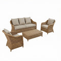 Set divano poltrone e tavolo da giardino in rattan Kalef