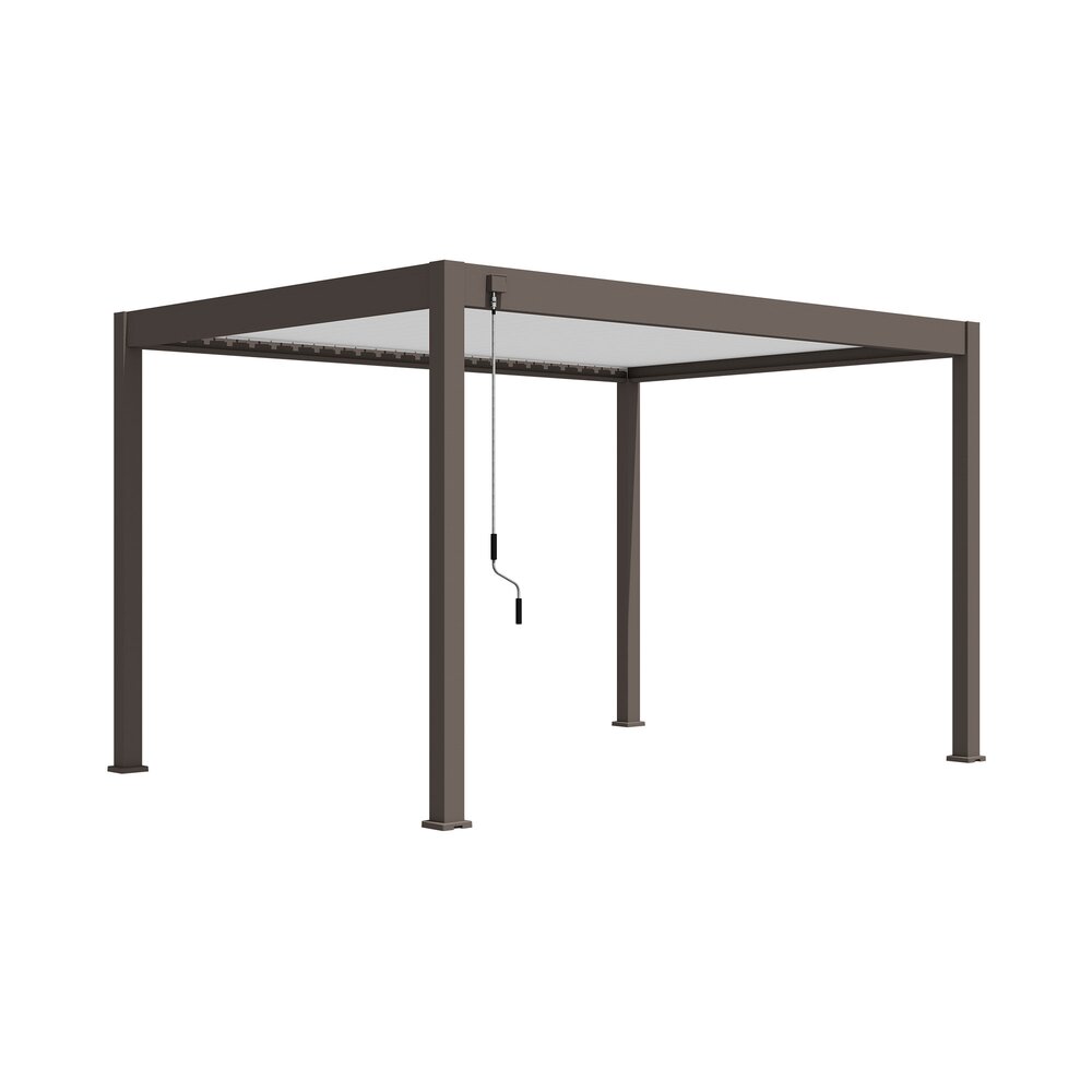 Pergola bioclimatica autoportante 3x4 m in alluminio color tortora
