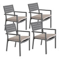 Set da 4 sedie da giardino Chicca grigie con struttura in alluminio