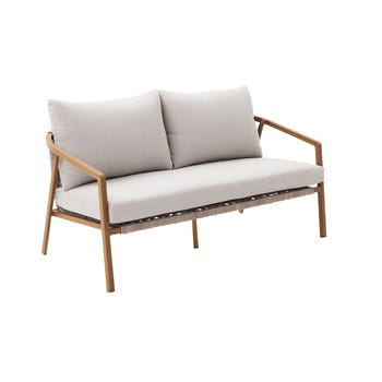 Salotto da giardino Gaia NATERIAL in alluminio effetto legno con piano tavolo in ceramica per 4 persone