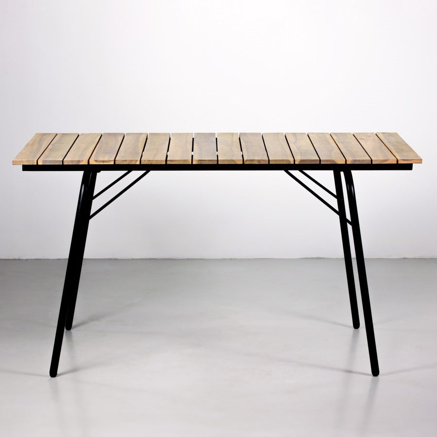 Tavolo da esterno con gambe metallo e top in legno 140x80cm - Santorini