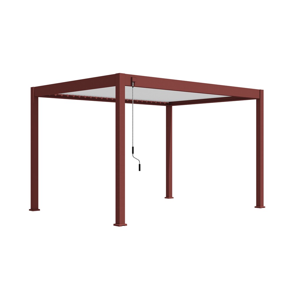 Pergola bioclimatica autoportante 3x4 m in alluminio rosso