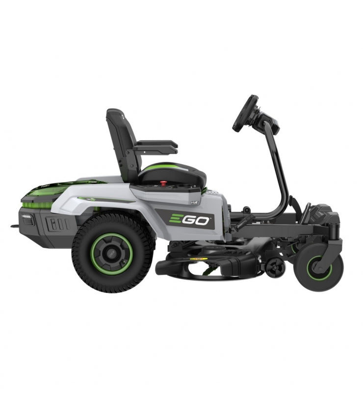 Rasaerba elettrico a sedile ZT4201ES, larghezza di taglio 107 cm, 6 batterie da 10 Ah e caricabatterie da parete inclusi.