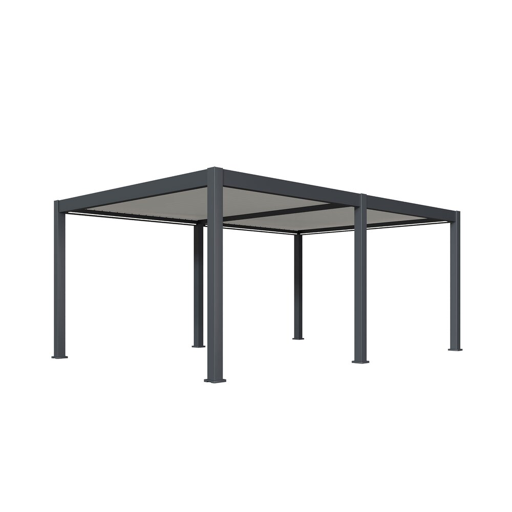 Pergola bioclimatica motorizzata autoportante 4x6 m antracite e bianca