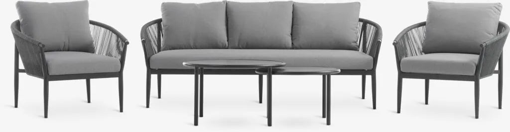 Salotto da giardino HOLMESTRAND 5 posti grigio