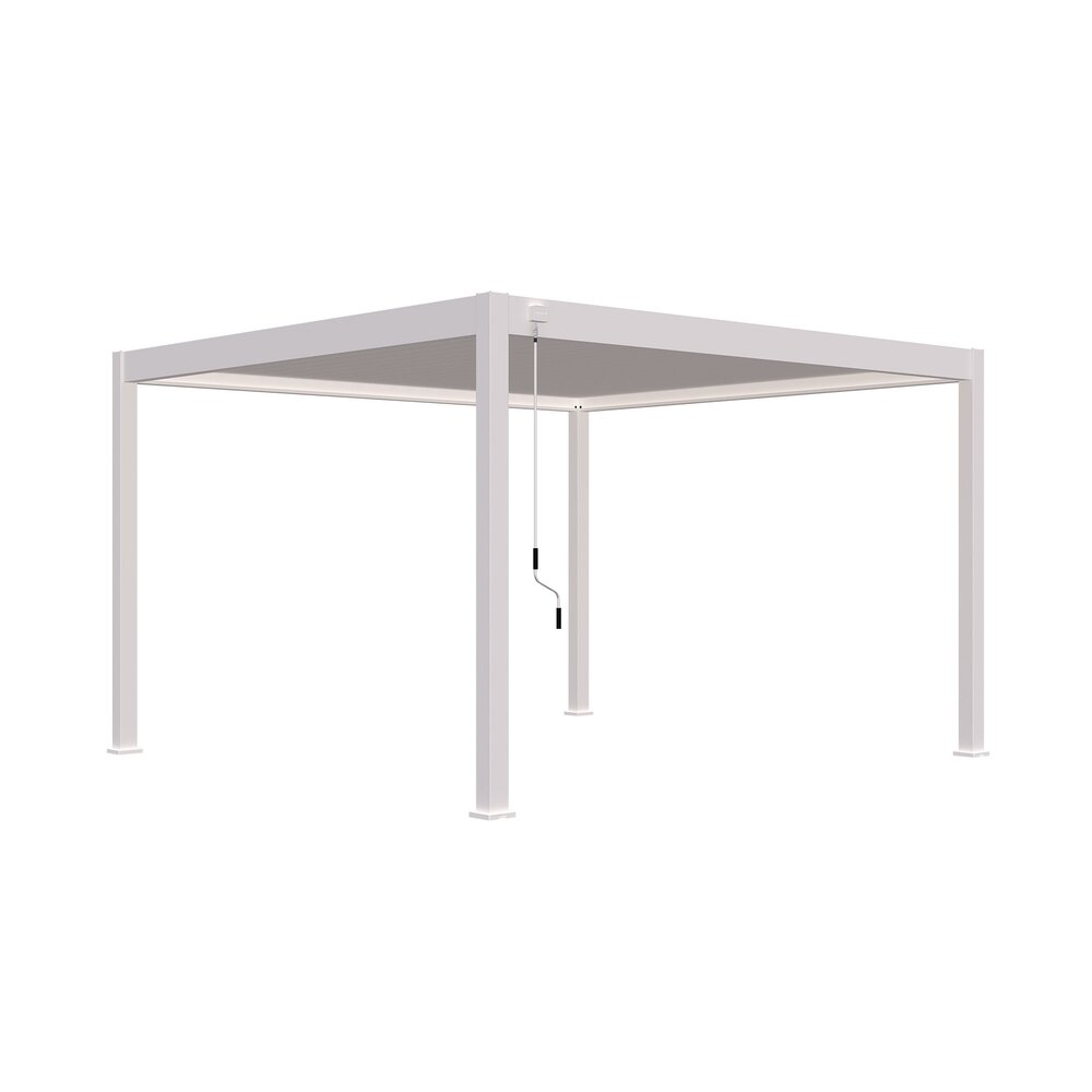 Pergola bioclimatica autoportante 4x4 m in alluminio bianco