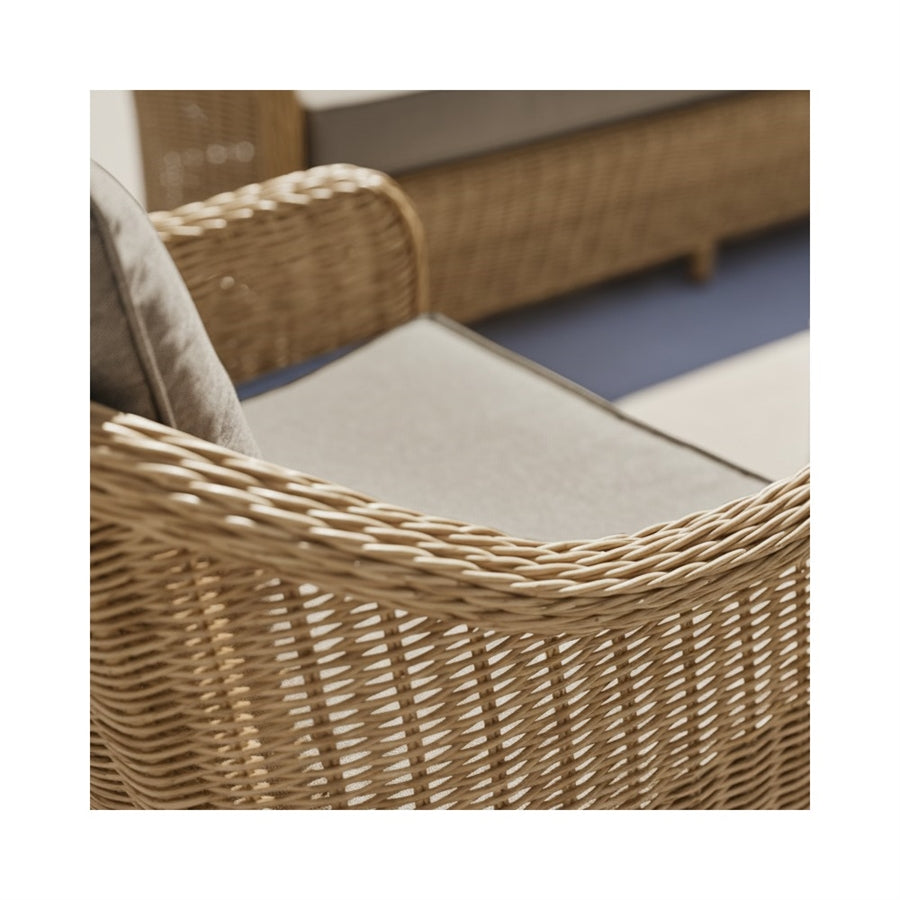 Set divano poltrone e tavolo da giardino in rattan Kalef