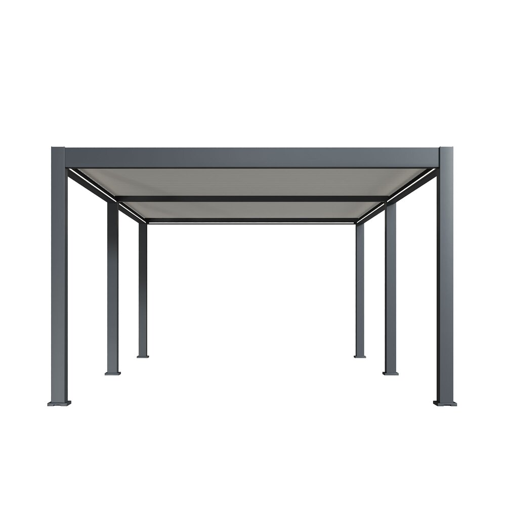 Pergola bioclimatica motorizzata autoportante 4x6 m antracite e bianca