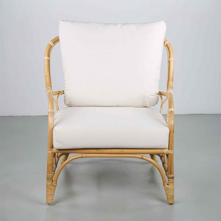 Set da giardino in rattan naturale con divano e 2 poltrone - Giuko