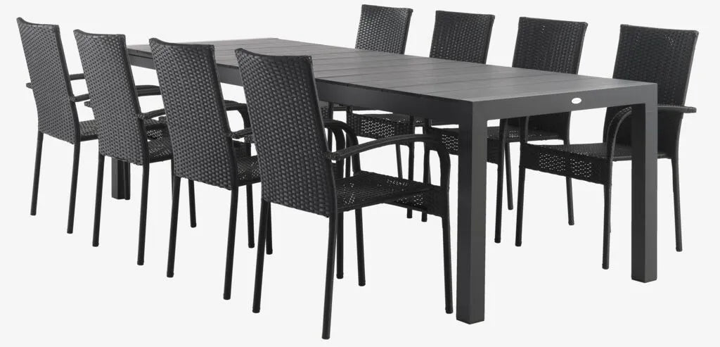 TYDAL Tavolo L208/272 cm + 4 GUDHJEM Sedie nero