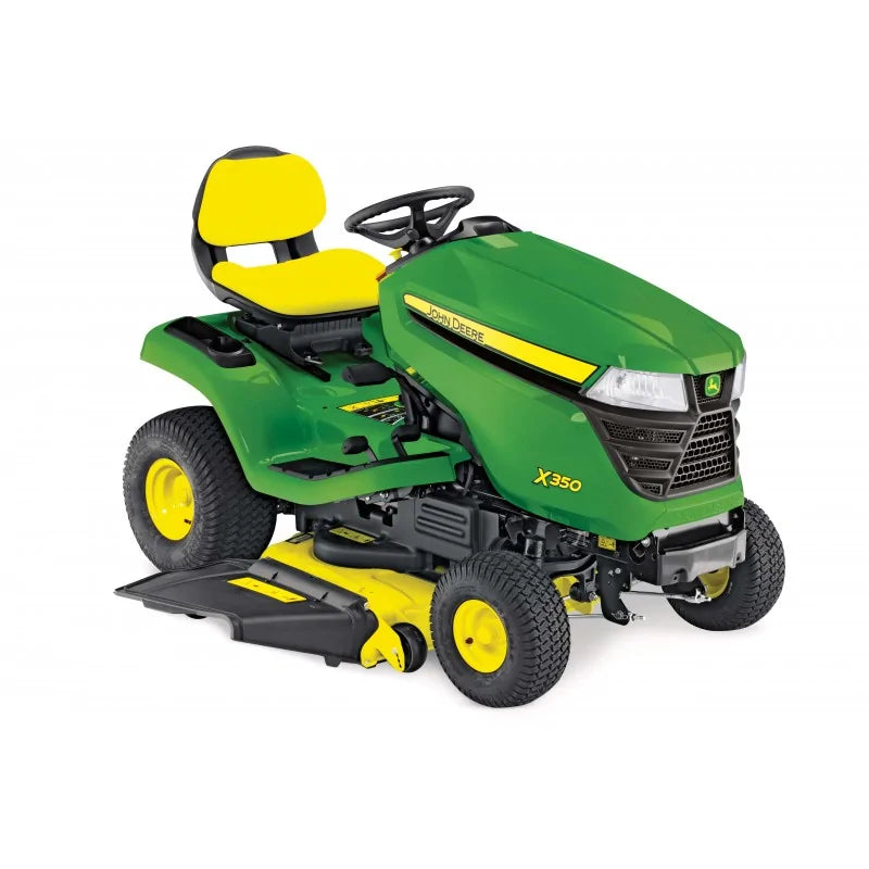 Rasaerba John Deere X350 con piatto di taglio da 48" e sistema Accel Deep.