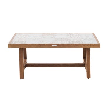 Salotto da giardino Gaia NATERIAL in alluminio effetto legno con piano tavolo in ceramica per 4 persone