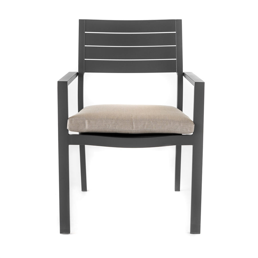 Set da 4 sedie da giardino Chicca grigie con struttura in alluminio
