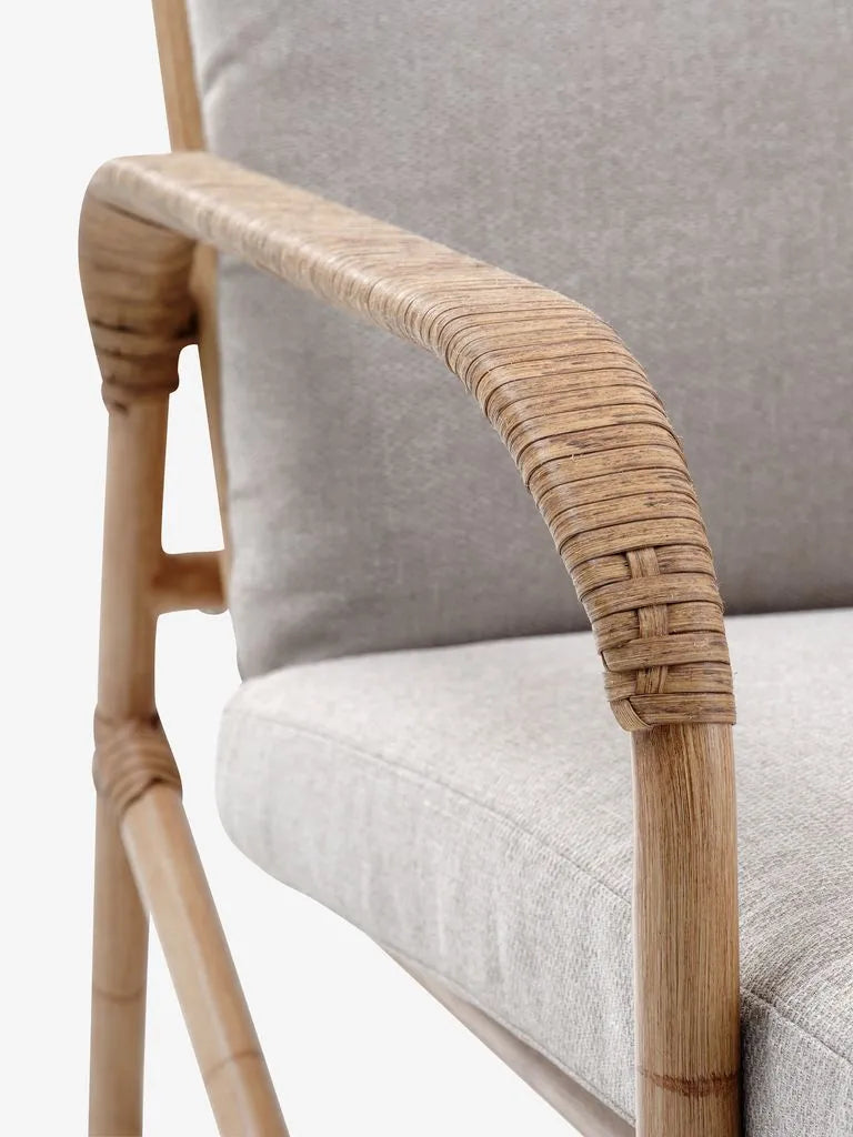 Salotto da giardino FJAND 4 posti naturale effetto bambù