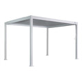 Pergola bioclimatica da esterno 3x3 m in alluminio bianco e tetto regolabile - Alma