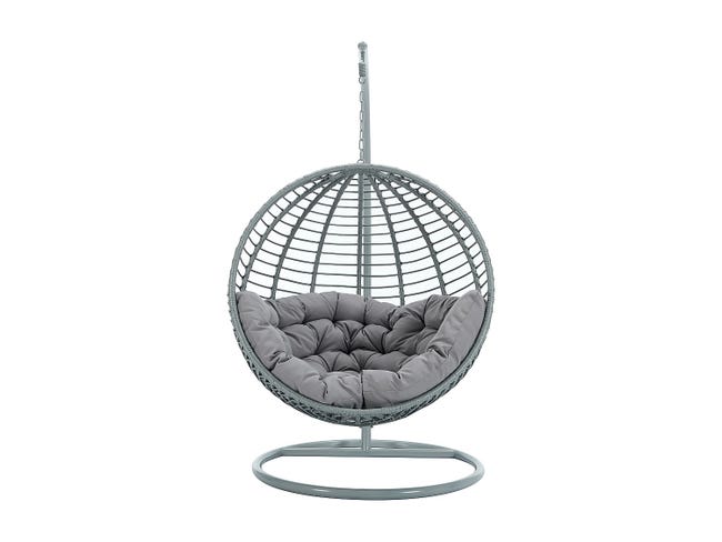 Poltrona sospesa in resina intrecciata Grigio - BONTOC di MYLIA