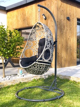Altalena da giardino in resina grezza con cuscino SAMOA - DCB GARDEN