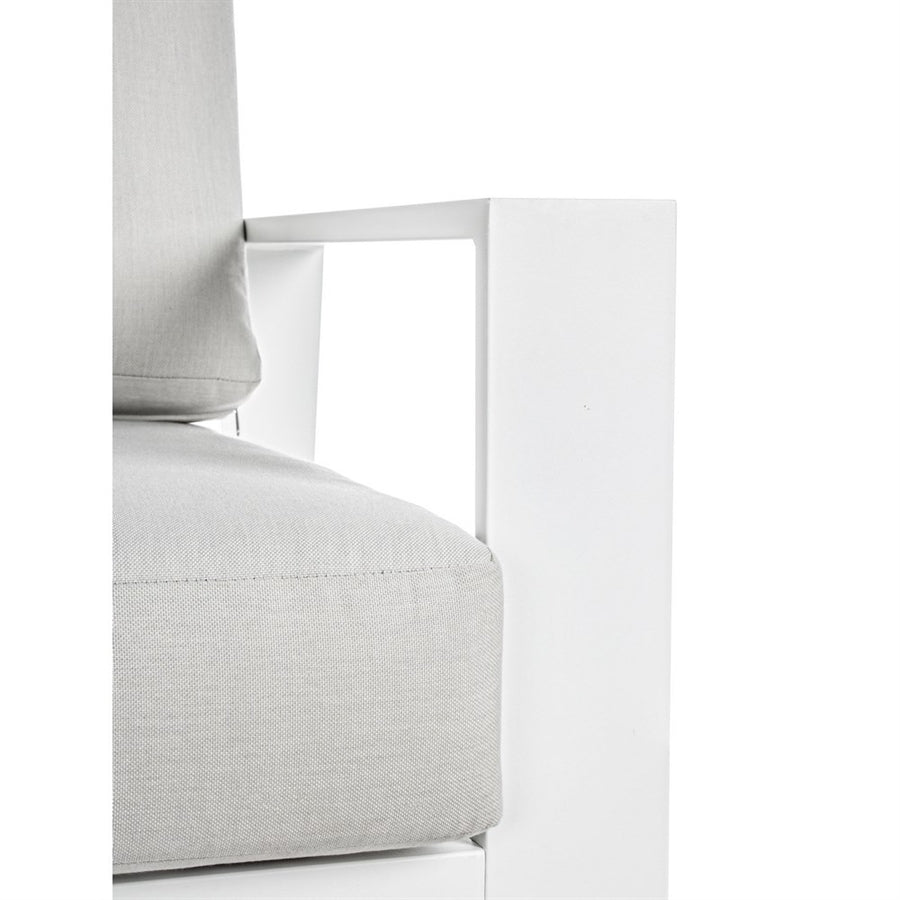 Set da giardino completo Bars in alluminio bianco