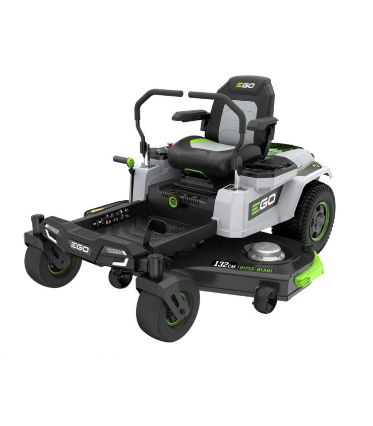 Pacchetto rasaerba a raggio di sterzata zero con 6 batterie da 12 Ah 56 V, caricabatterie da parete, larghezza di taglio 132 cm, Ego ZT5201E-L