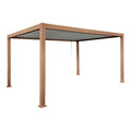 Pergola bioclimatica da esterno 3x3 m in alluminio effetto legno - Alma