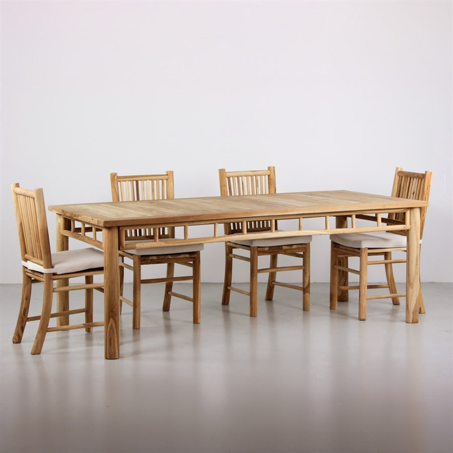 Tavolo da pranzo in teak riciclato 220x100x78cm