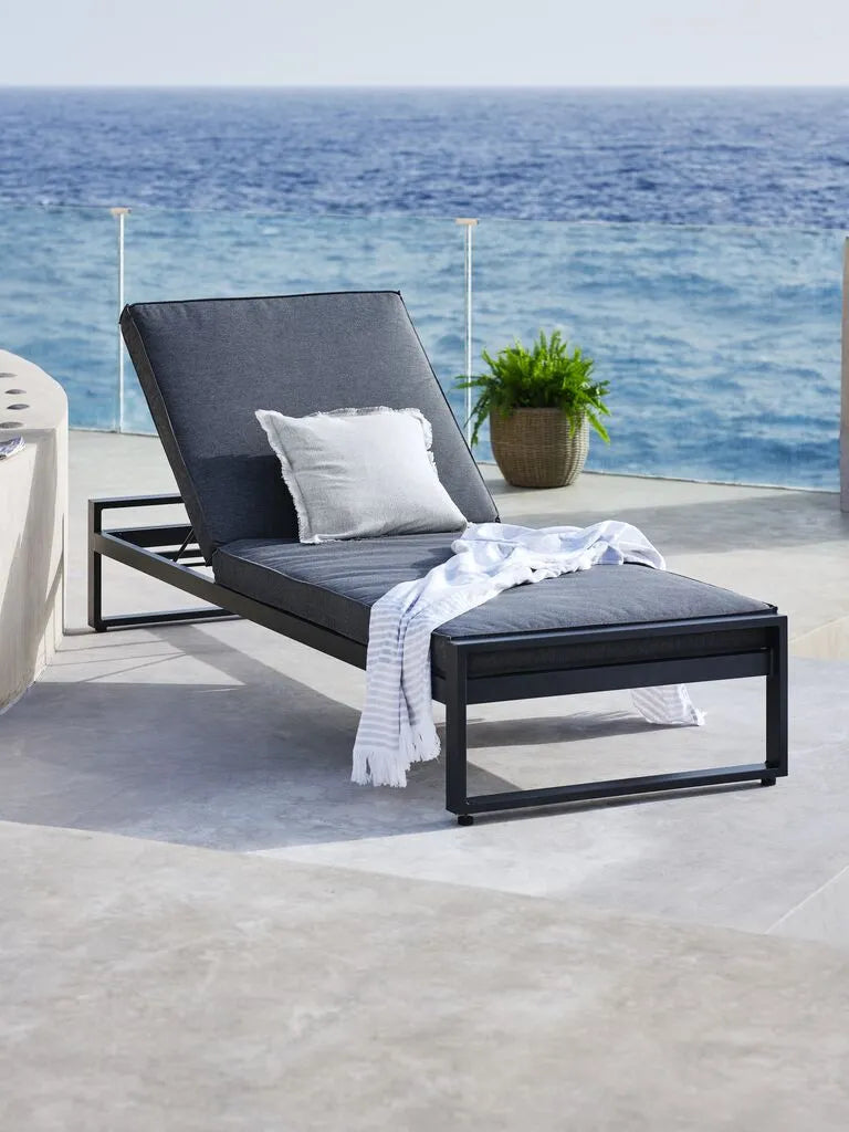 Lettino prendisole VONGE P75xL210 cm ad asciug. rapida nero