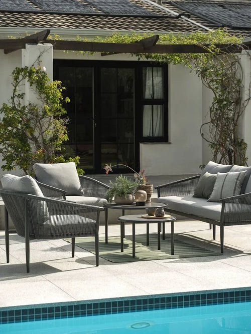 Salotto da giardino HOLMESTRAND 5 posti grigio