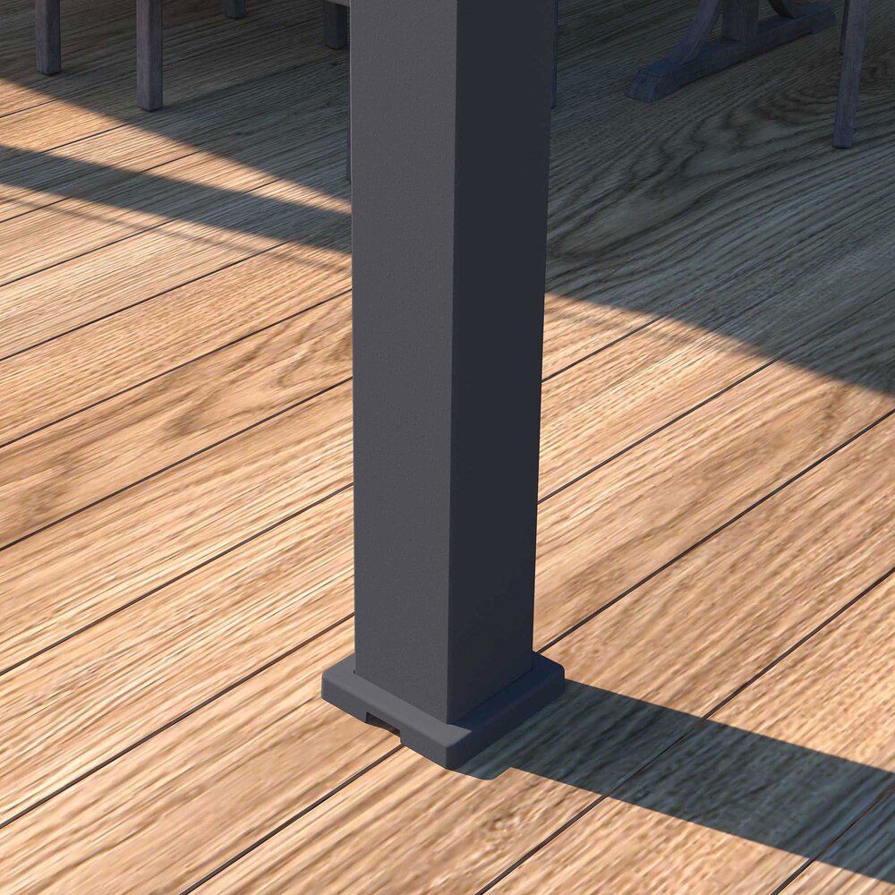 Pergola bioclimatica autoportante 4x8 m in alluminio antracite e bianco