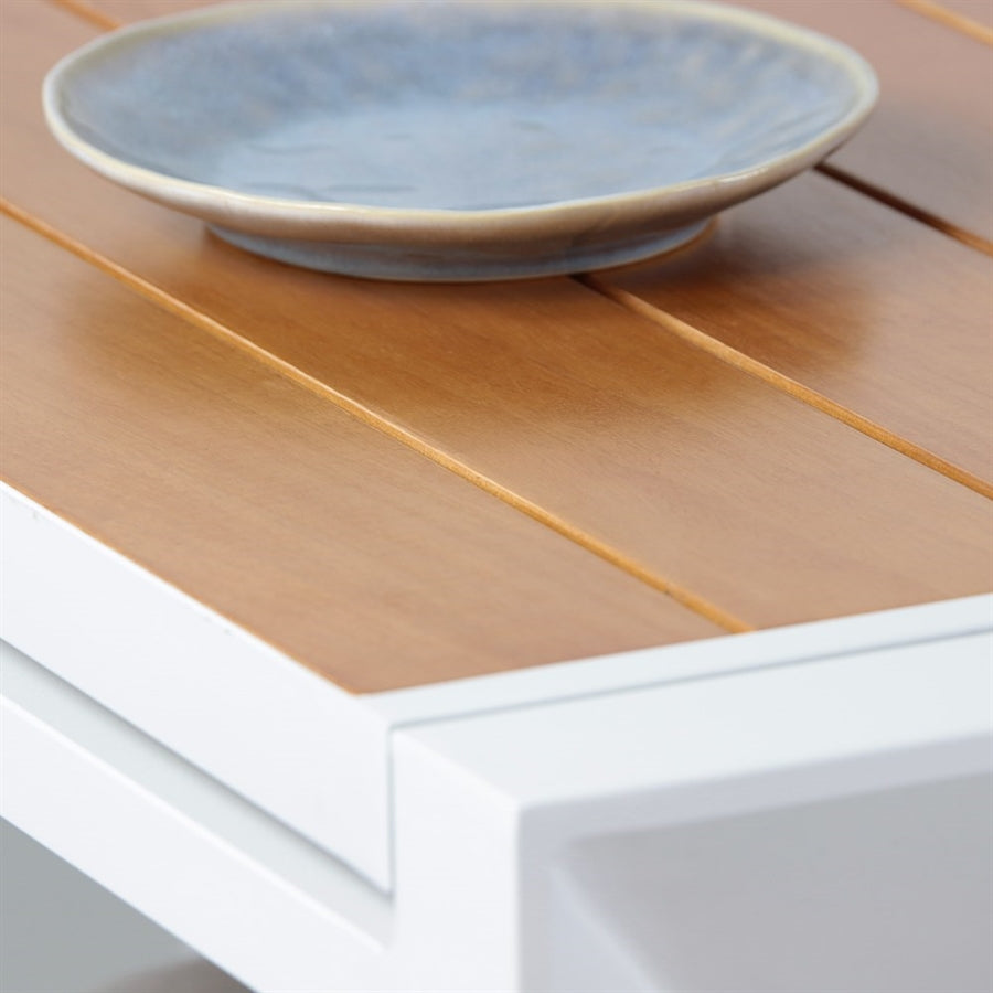 Tavolo allungabile in alluminio e legno 200-300x100x075- Olbia