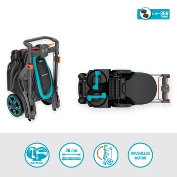 Rasaerba a batteria PowerMax Duo 46/36V P4A 4 Ah - Kit pronto all'uso
