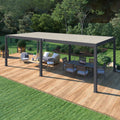 Pergola bioclimatica autoportante 4x8 m in alluminio antracite e bianco
