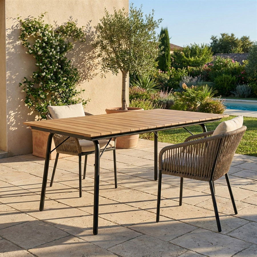 Tavolo da giardino allungabile 160-200x90cm in legno - Santorini