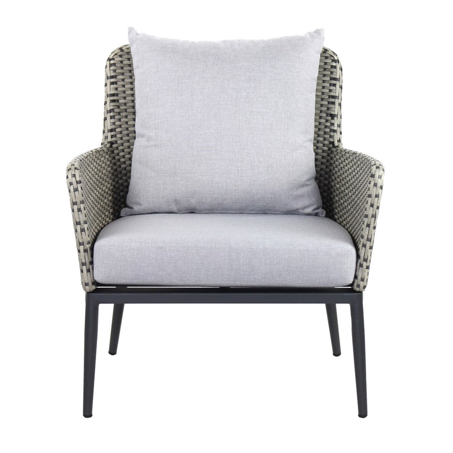 Set divano, poltrone e tavolino da giardino in alluminio e rattan pe Luxury