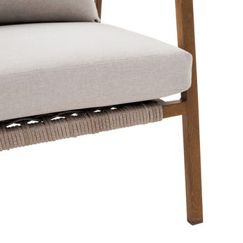 Salotto da giardino Gaia NATERIAL in alluminio effetto legno con piano tavolo in ceramica per 4 persone
