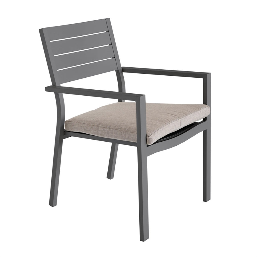 Set da 4 sedie da giardino Chicca grigie con struttura in alluminio