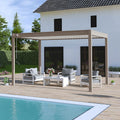 Pergola bioclimatica autoportante 3x4 m in alluminio color tortora