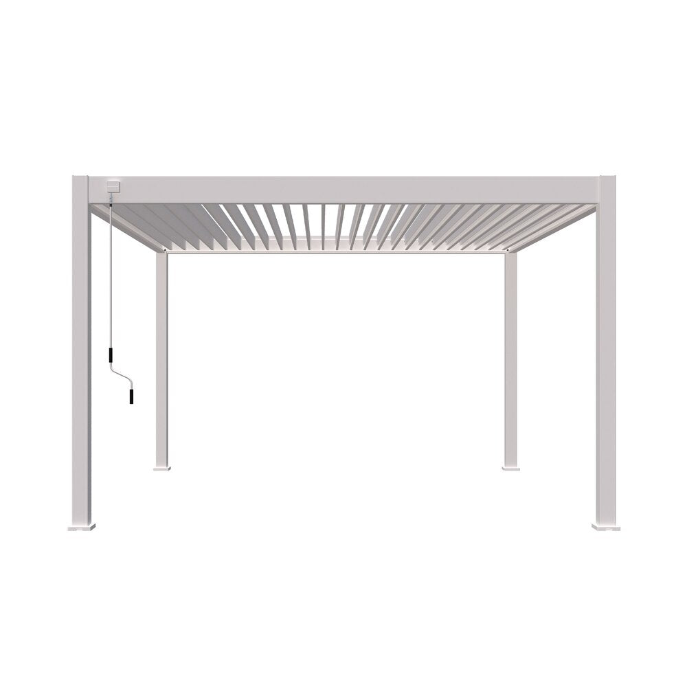 Pergola bioclimatica autoportante 4x4 m in alluminio bianco