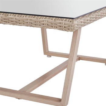 Salotto da giardino per 5 persone beige Medena NATERIAL con cuscini in poliestere bianco
